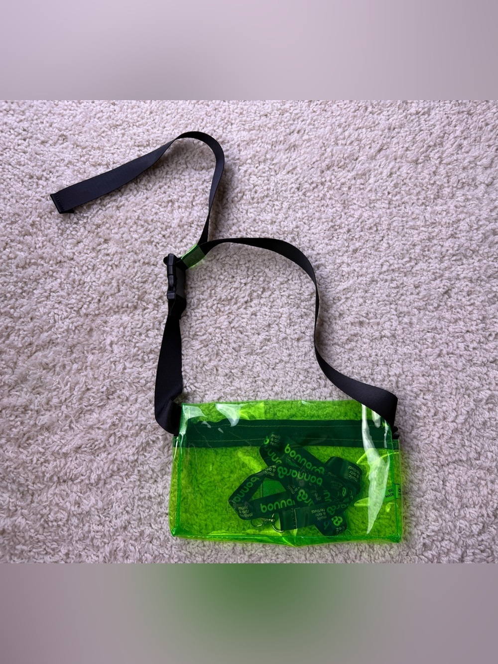Bonnaroo Neon Green Clear Crossbody Bag/Fanny - Picture 3 of 5